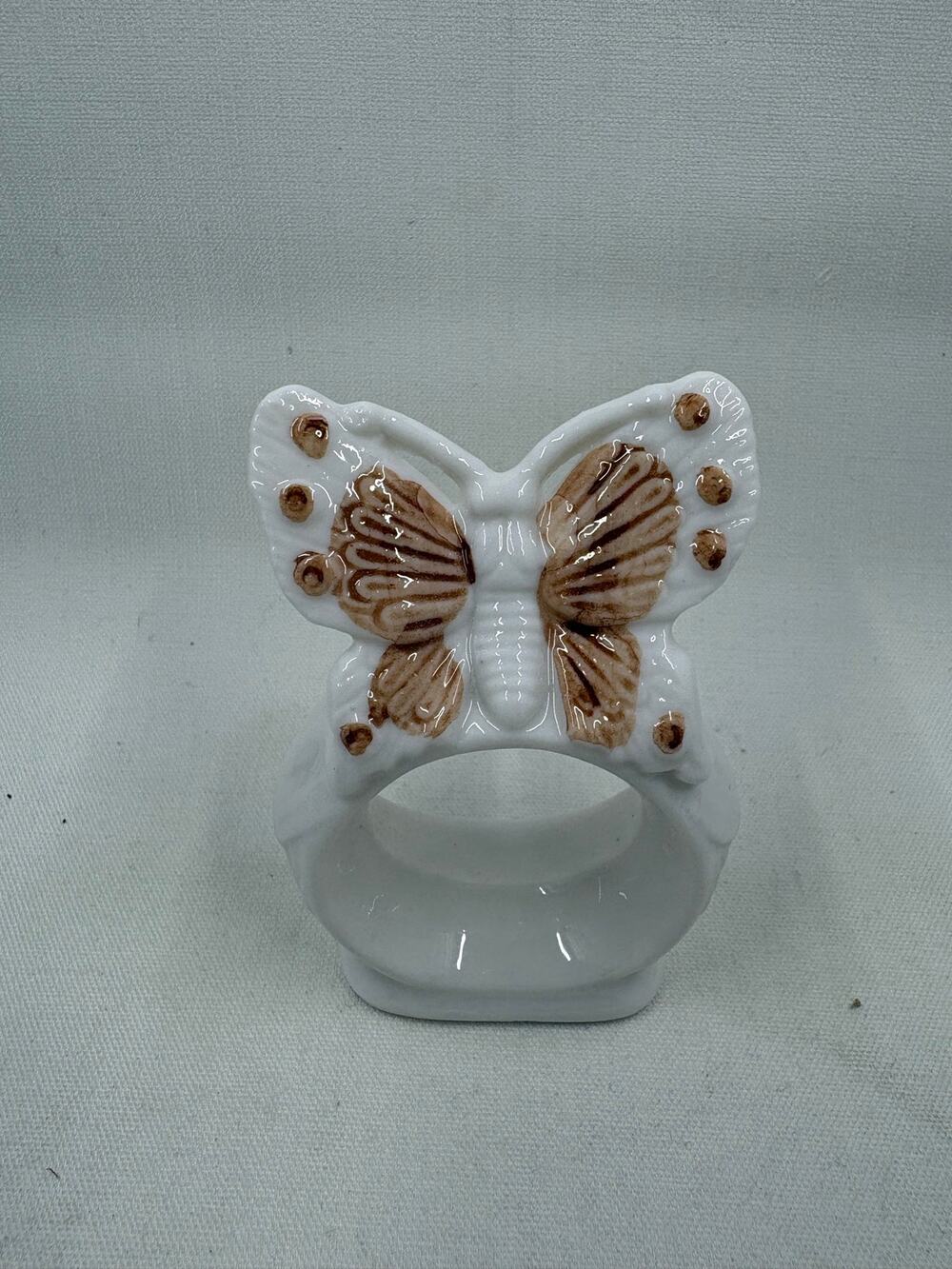Antique Japanese Porcelain Butterfly Napkin Rings